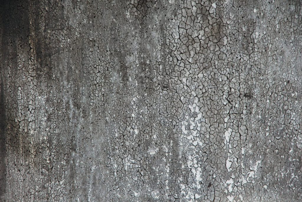 Close-up of a textured cracked concrete wall showcasing unique patterns.